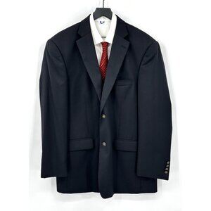 PAUL FREDRICK jacket blazer sport coat wool year round two button black 46L